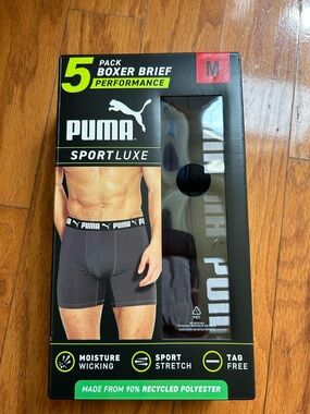 NWT PUMA Men's sport luxe performance boxer briefs 5 Pack
